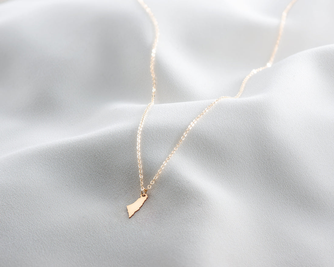 Palestine Map Pendant Necklace