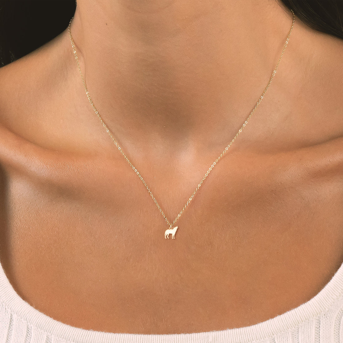Howling Wolf Charm Pendant Necklace
