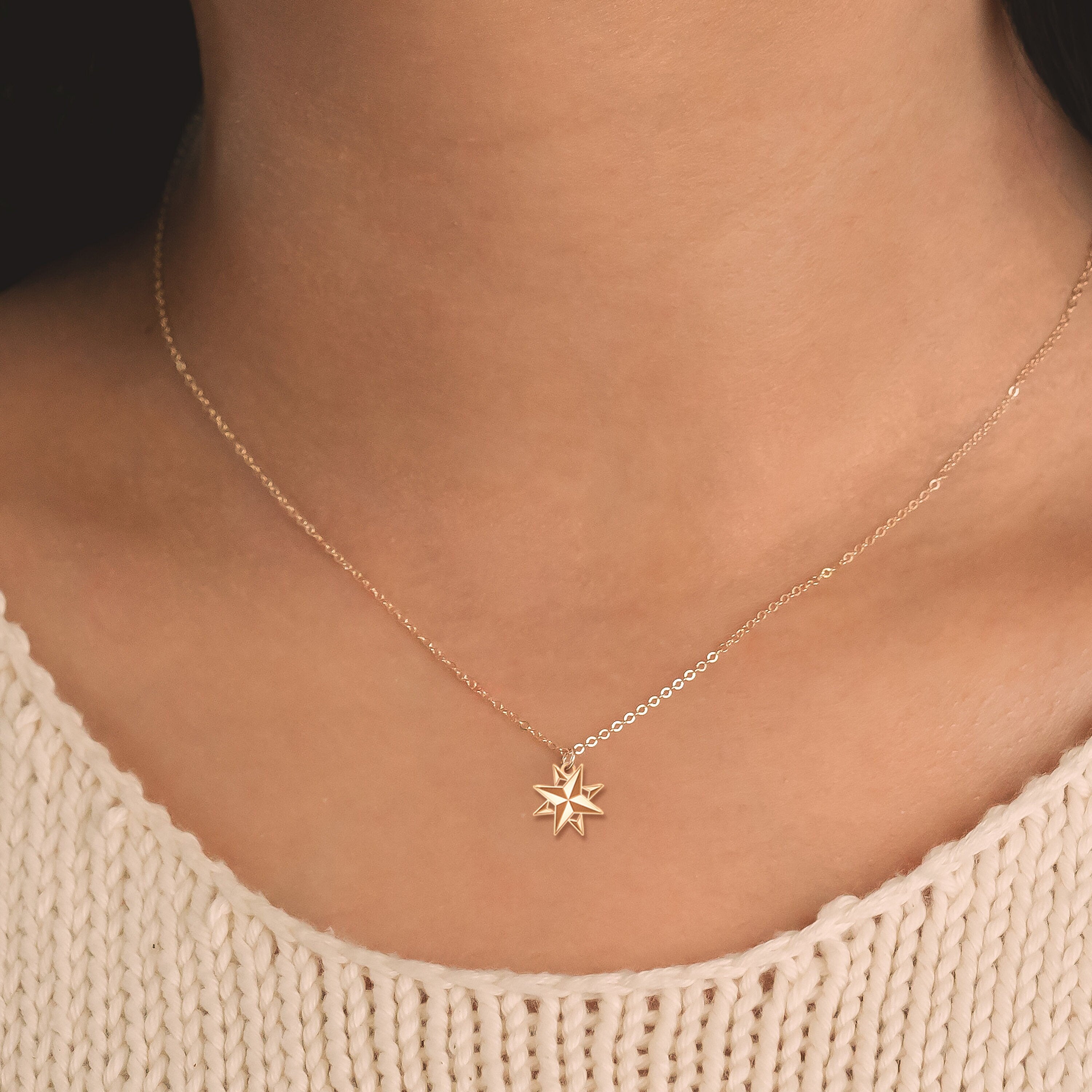 Compass Star Charm Necklace