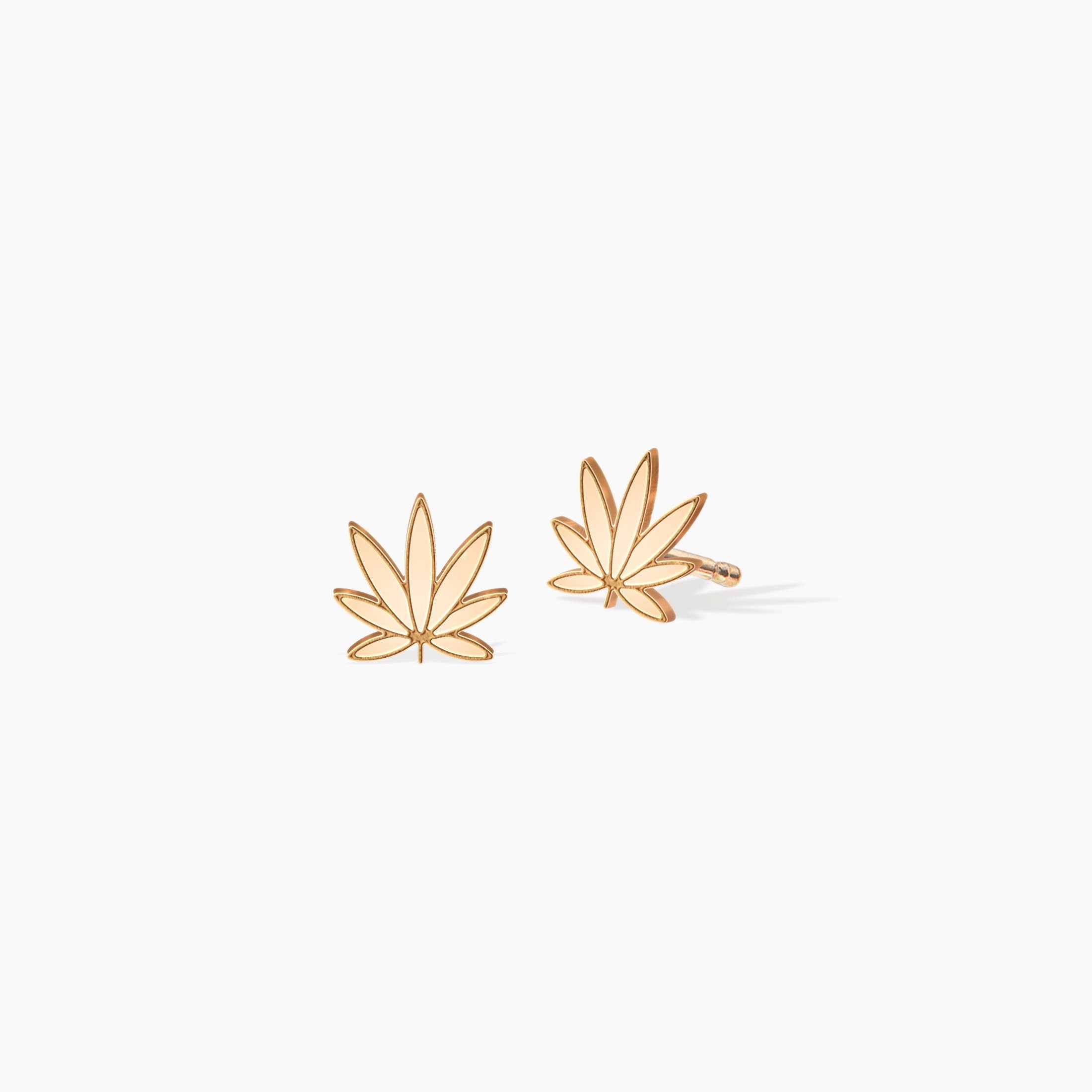 Hemp Leaf Stud Earrings