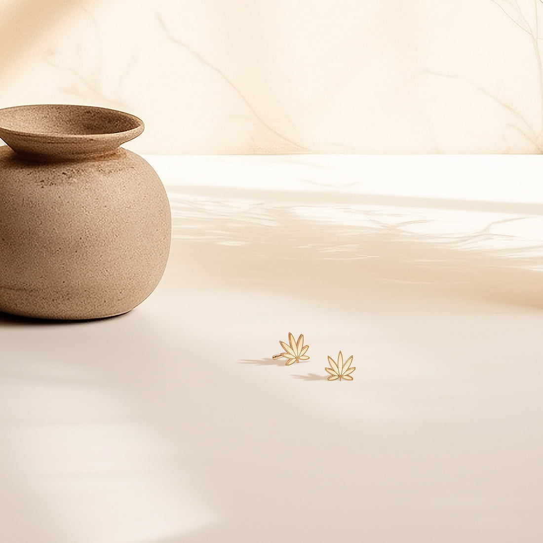Hemp Leaf Stud Earrings