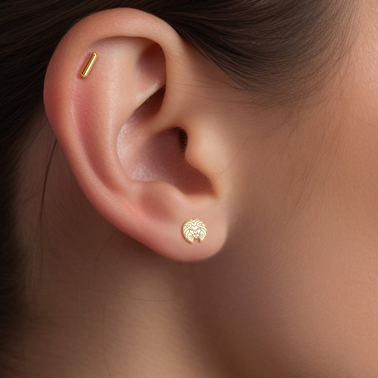 Leo Zodiac Stud Earrings