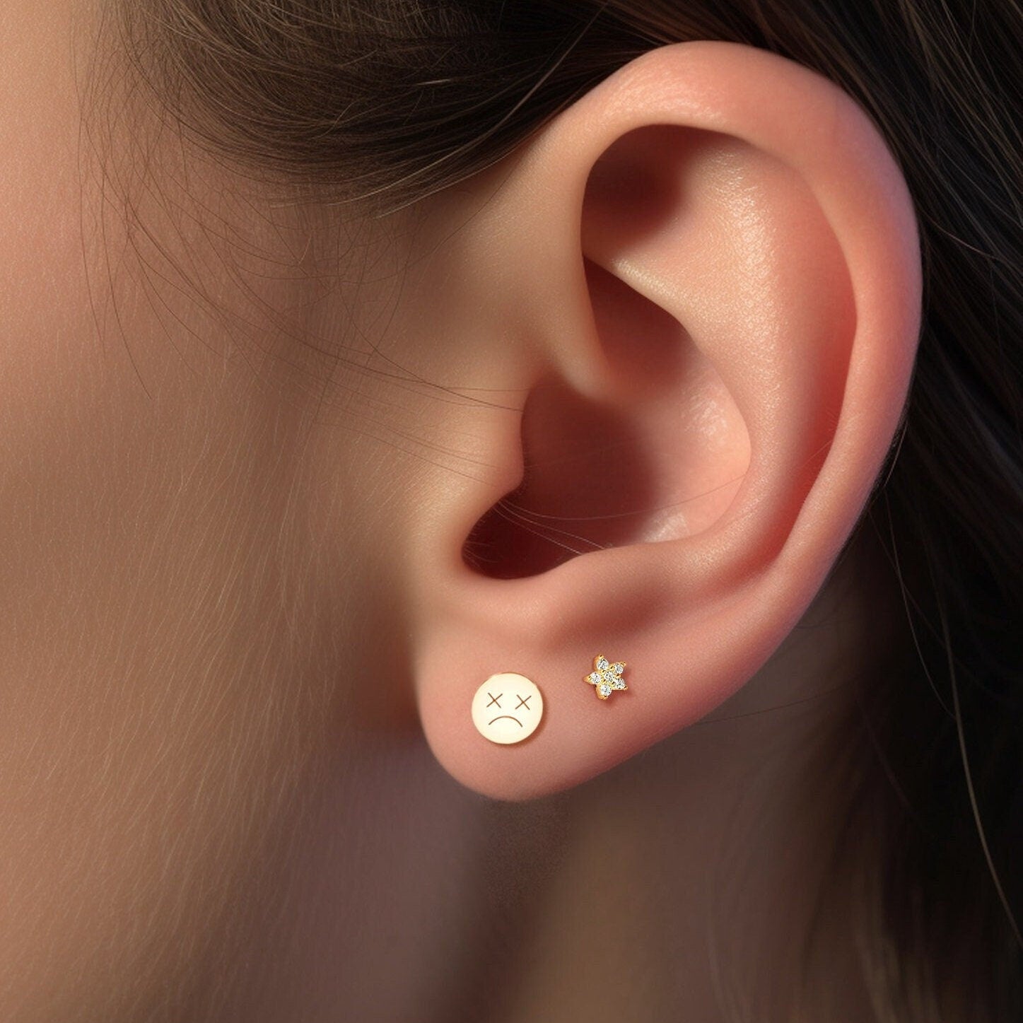 Dead Emoji Stud Earrings