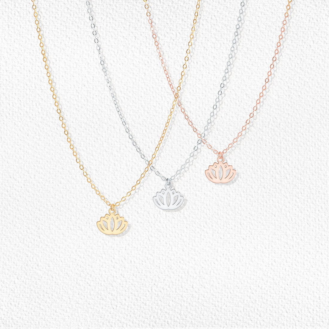 Lotus Cutout Pendant Necklace