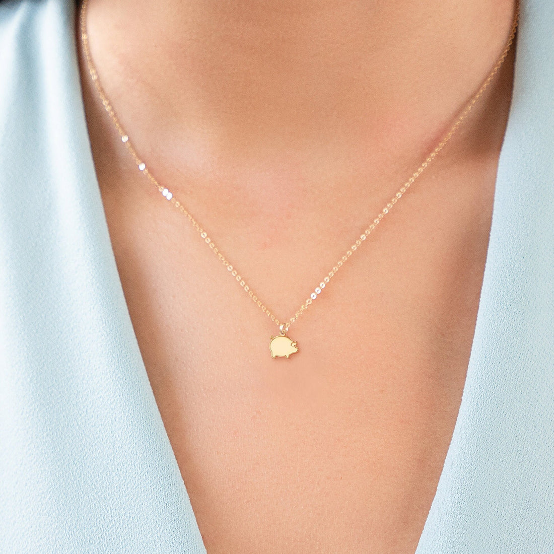 Pig Charm Necklace
