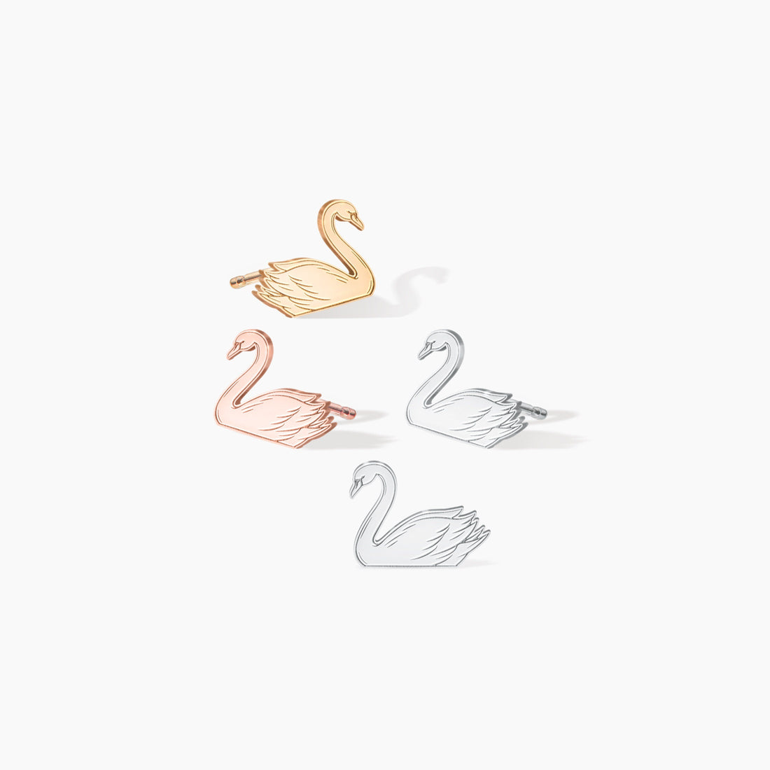Golden Swan Stud Earrings