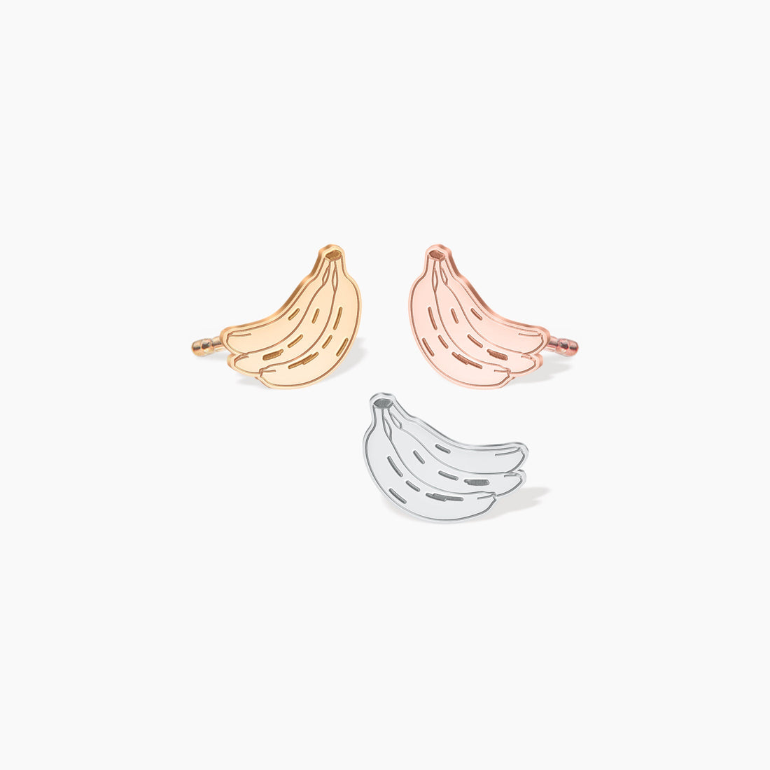 Gold Banana Bunch Stud Earrings