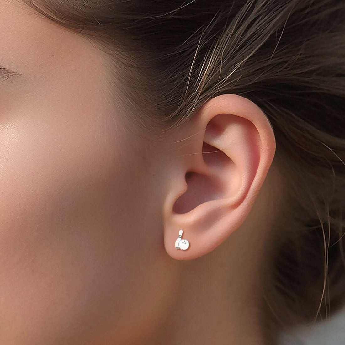 Bowling Pin Ball Stud Earrings