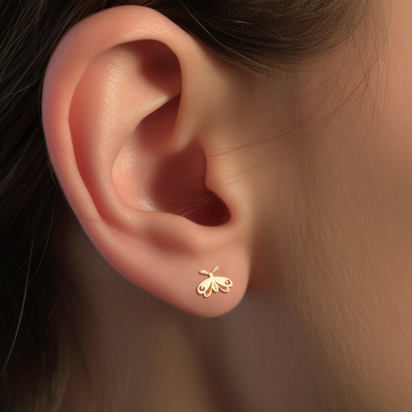 Moth Stud Earrings