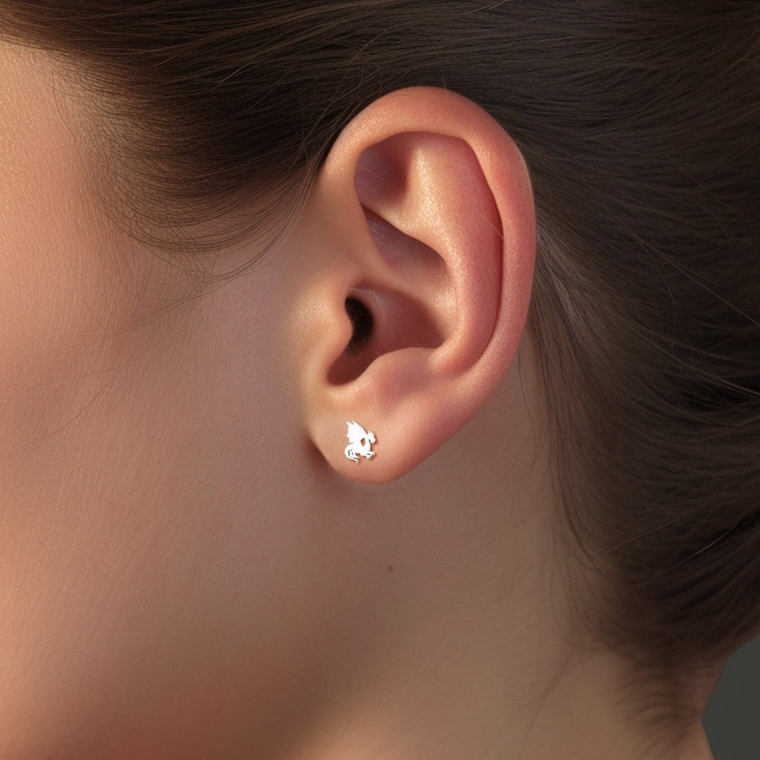 Dragon Charm Stud Earrings