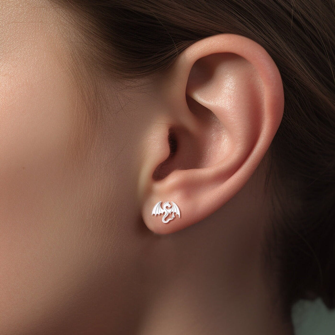 Winged Dragon Stud Earrings