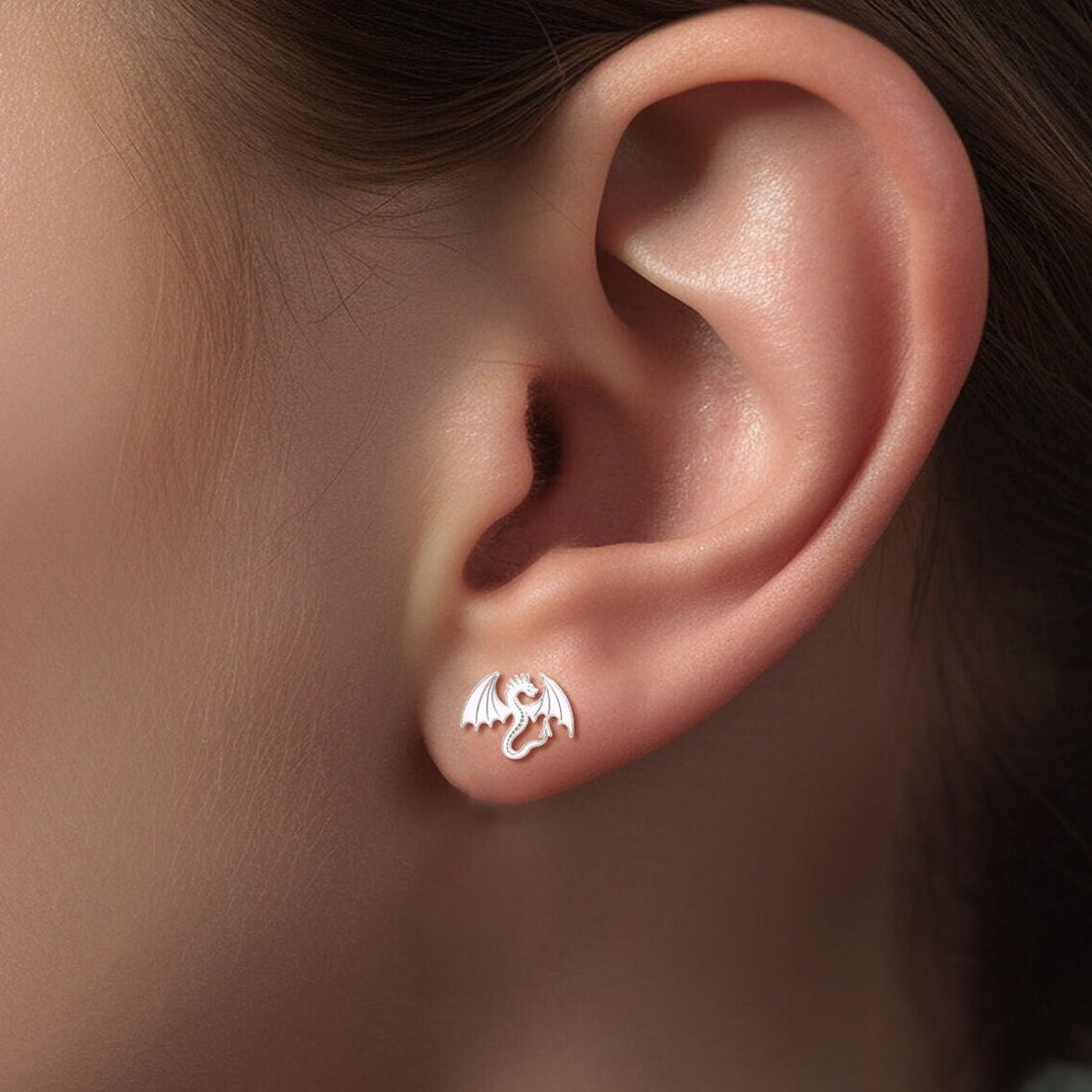 Winged Dragon Stud Earrings