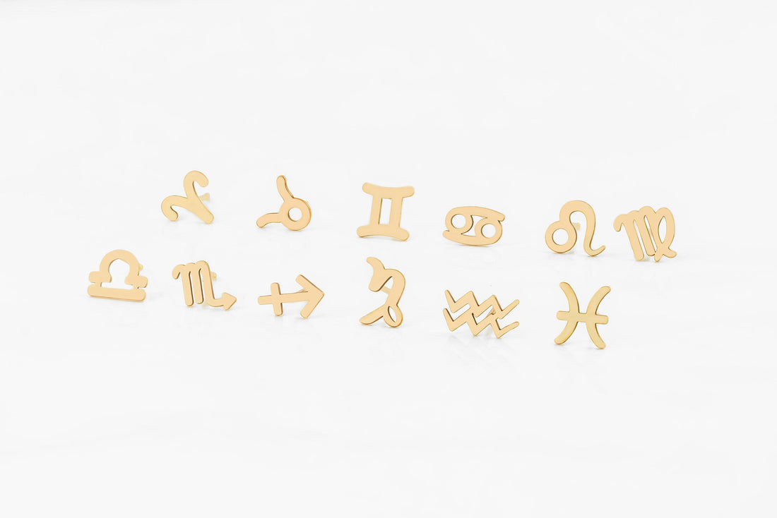 Pisces Zodiac Stud Earrings