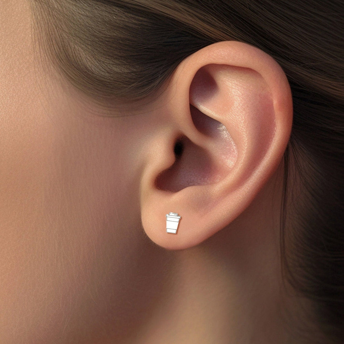 Coffee Cup Stud Earrings