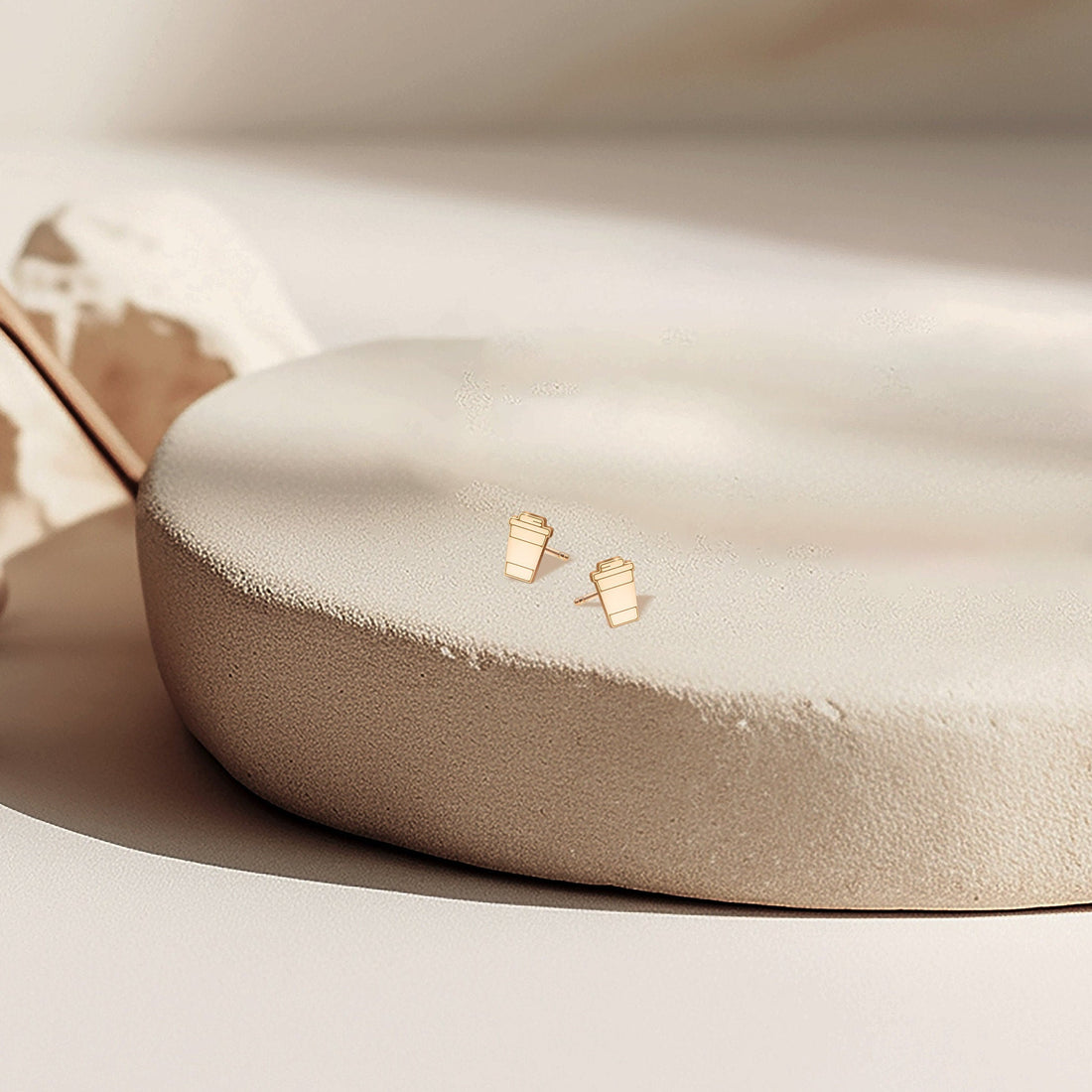 Coffee Cup Stud Earrings