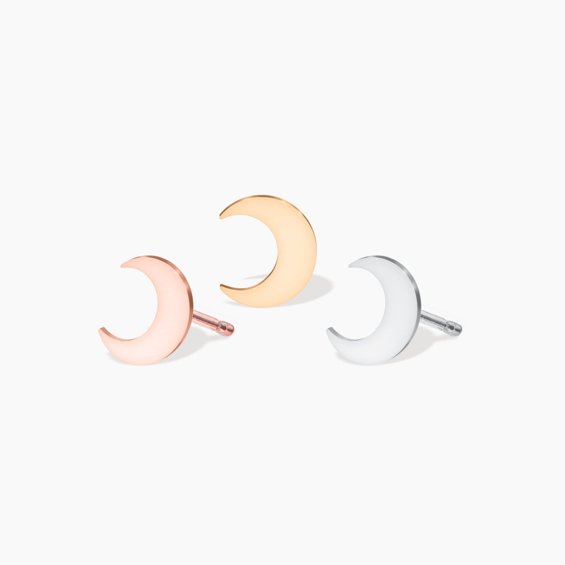 Crescent Moon Stud Earrings