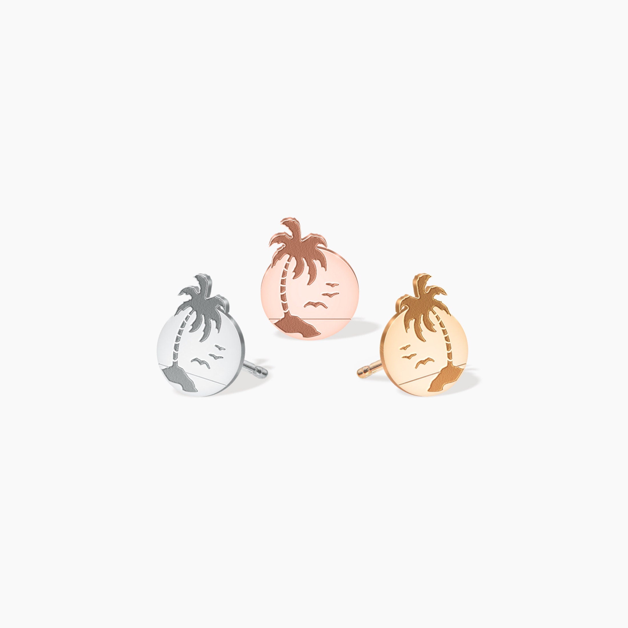 Palm Tree Stud Earrings