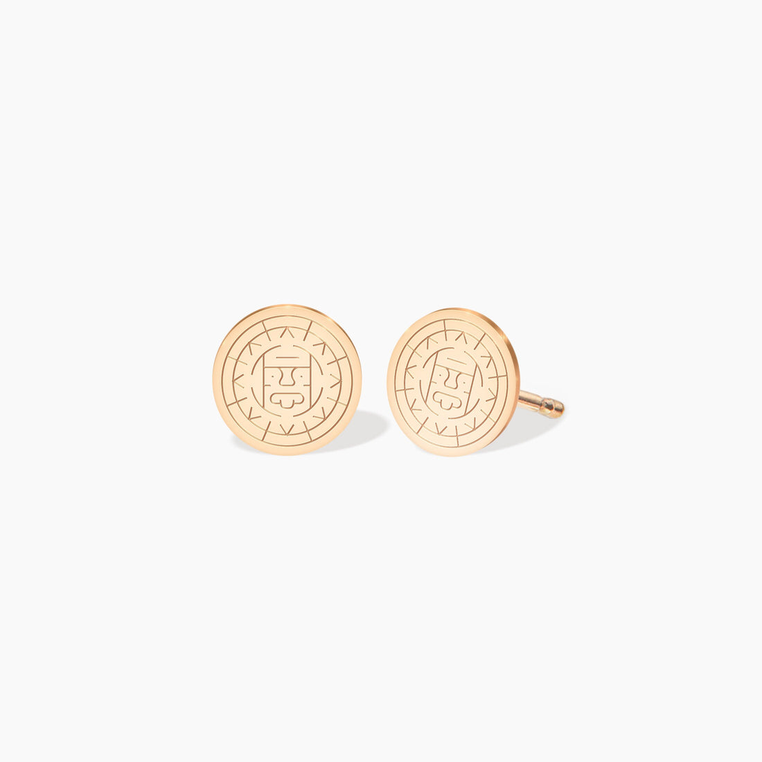 Aztec Calendar Stud Earrings