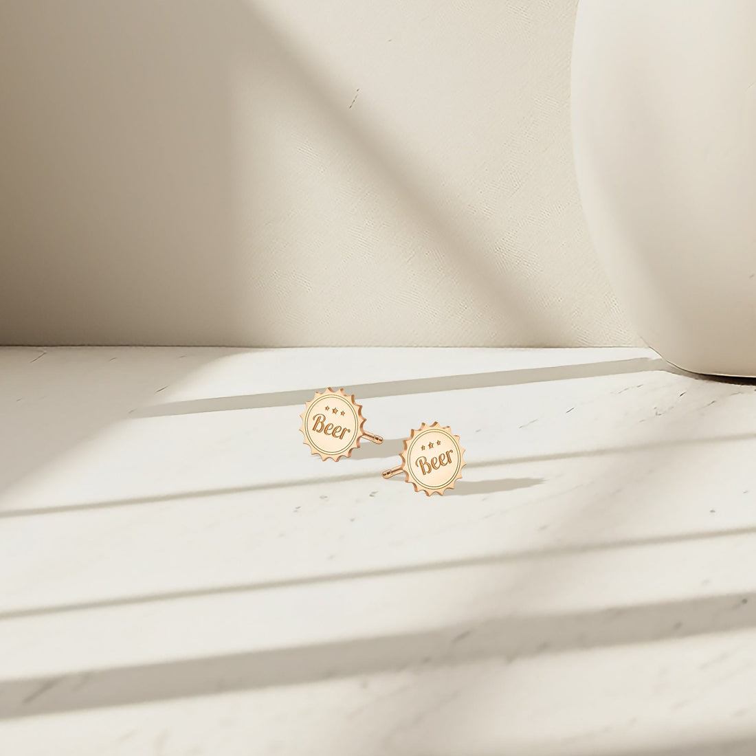 Beer Mug Charm Stud Earrings