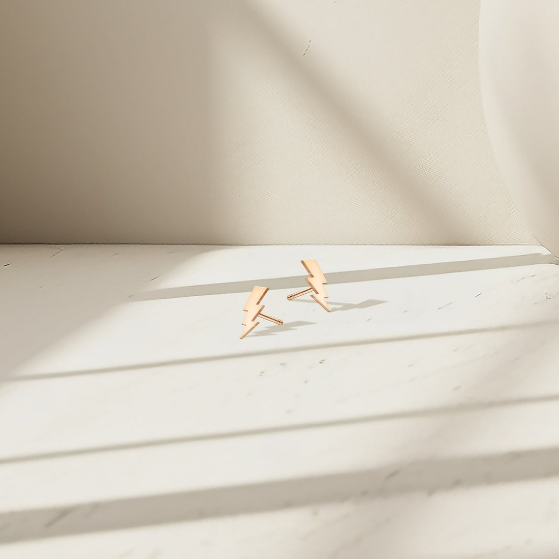 Lightning Bolt Thunderbolt Charm Stud Earrings