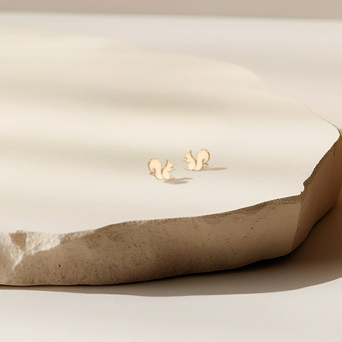Squirrel Stud Earrings 14K