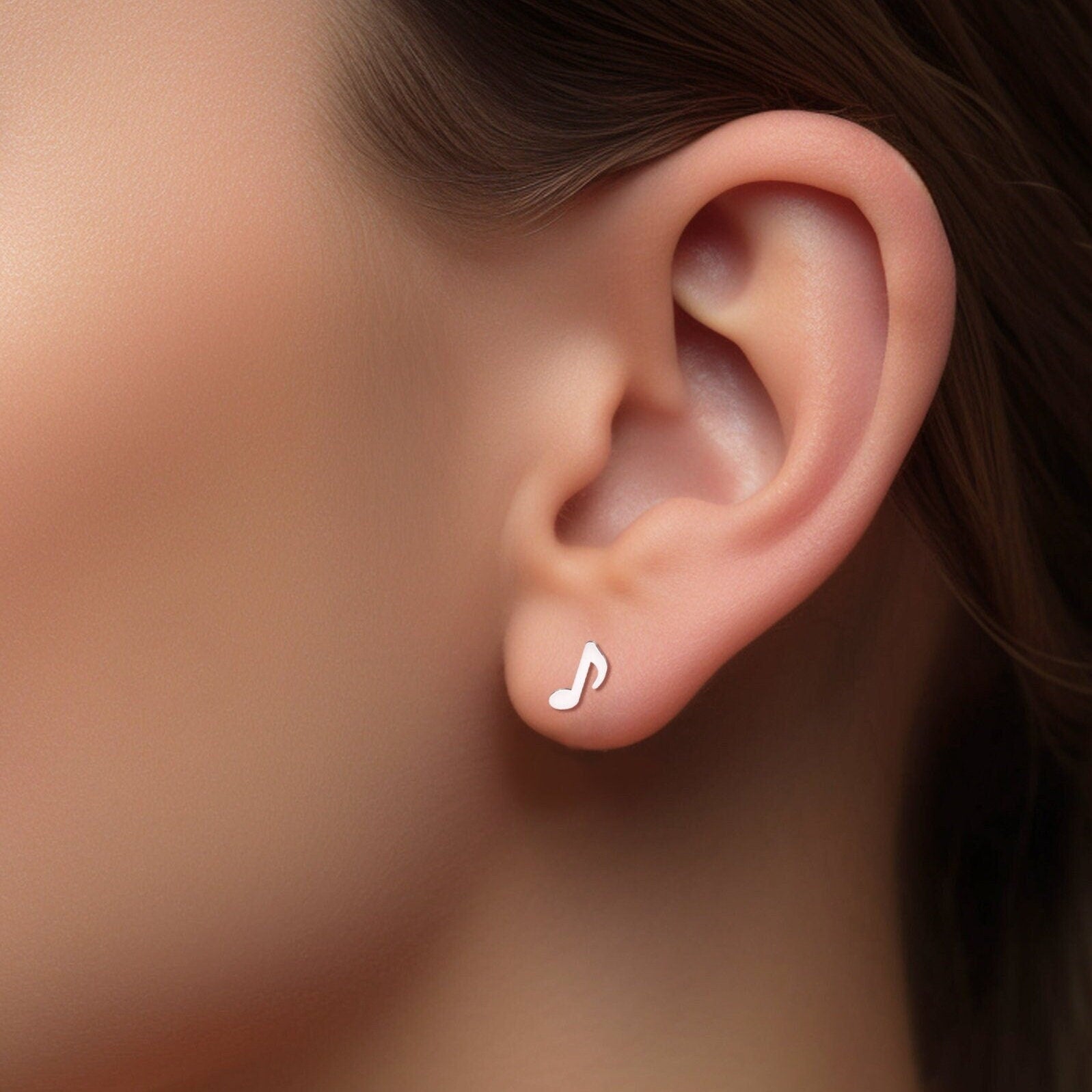 Music Note Stud Earrings