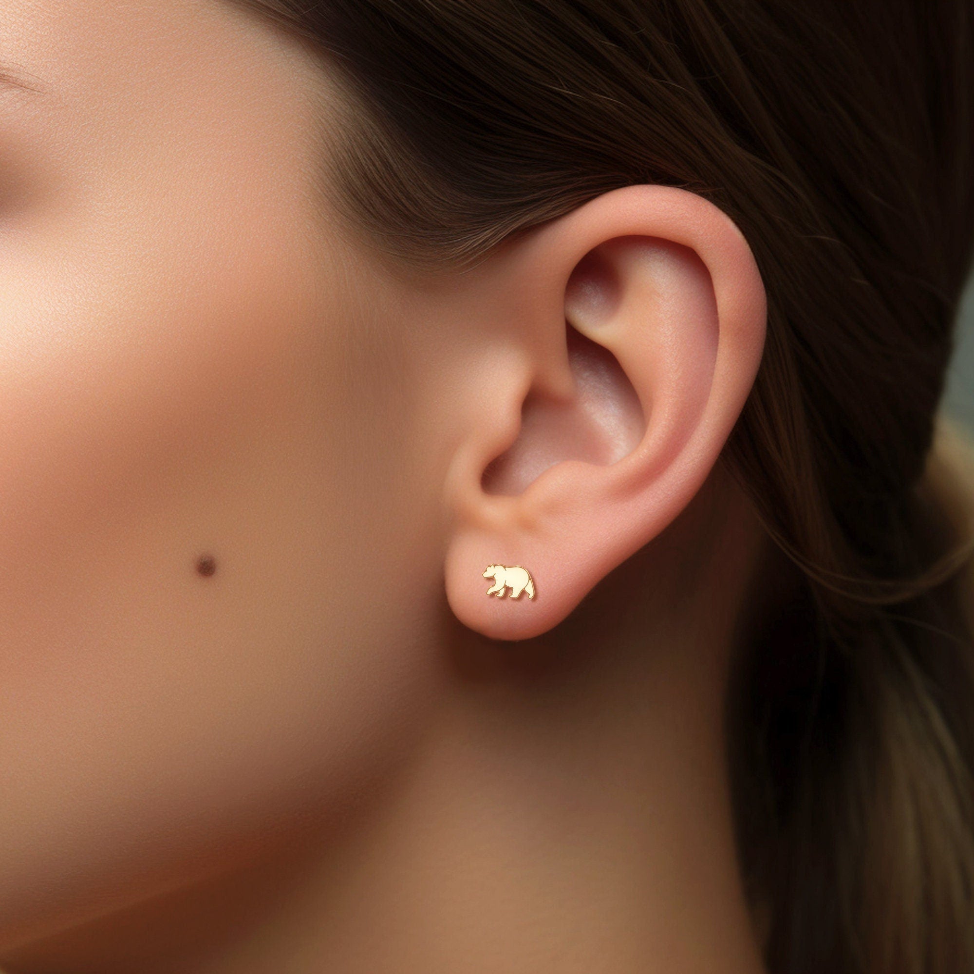 Bear Walking Stud Earrings