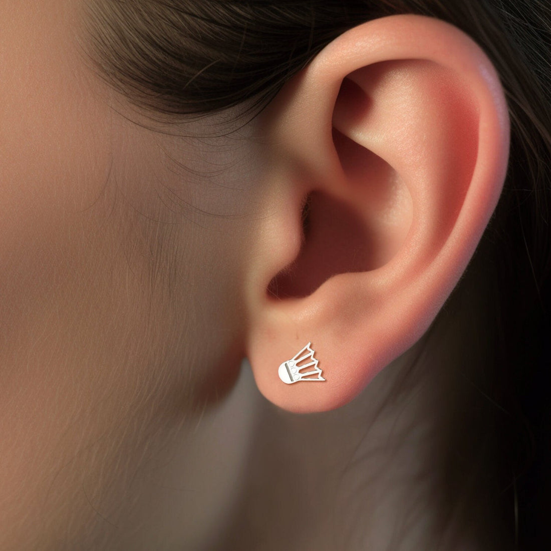 Badminton Shuttlecock Stud Earrings