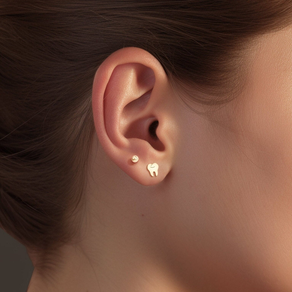 Tooth Charm Stud Earrings