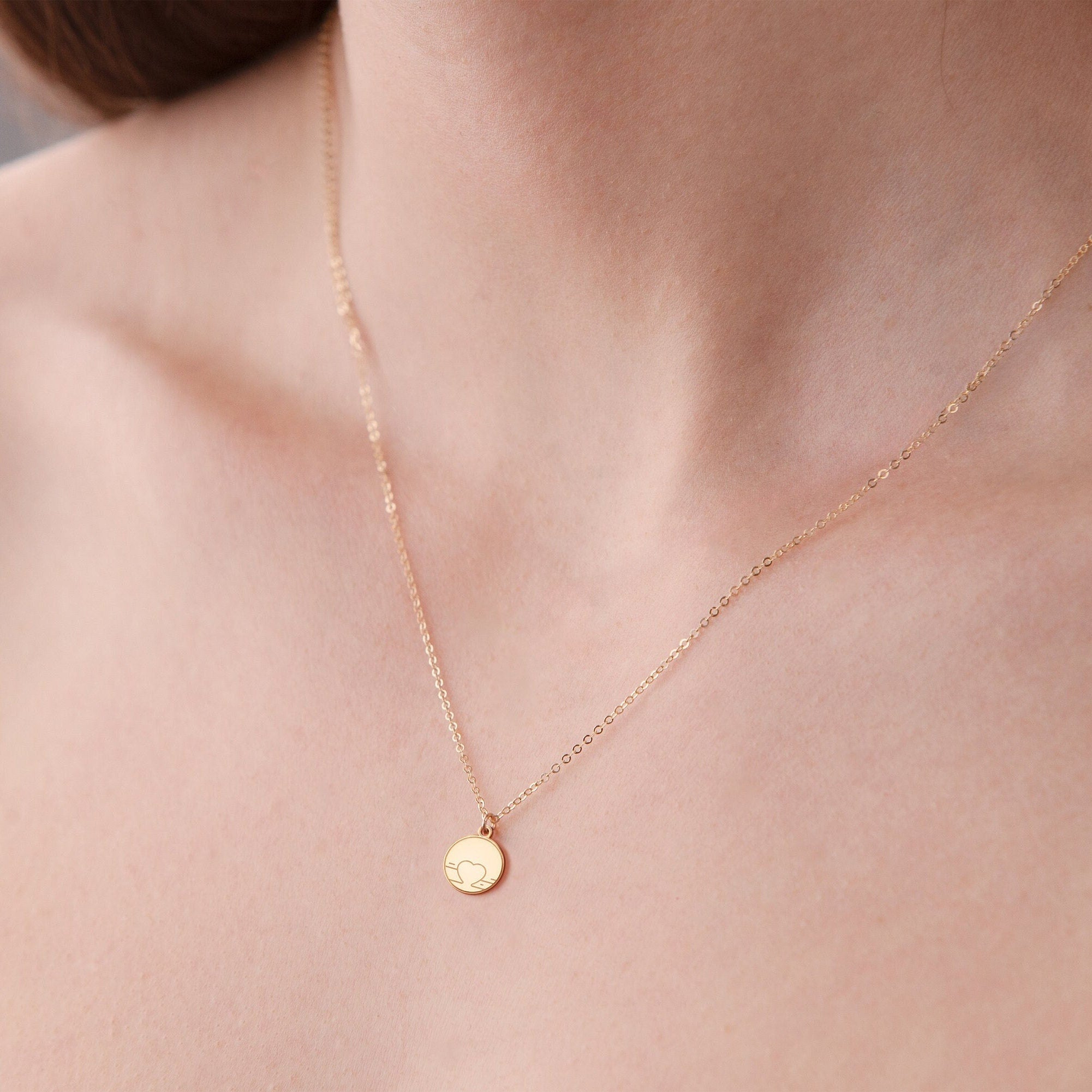 Heart Coin Pendant Necklace