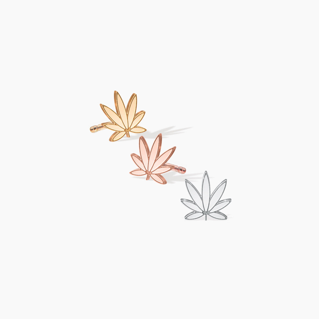 Hemp Leaf Stud Earrings