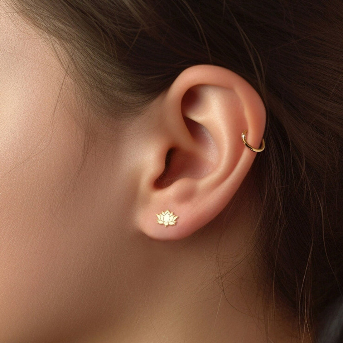 Lotus Flower Stud Earrings