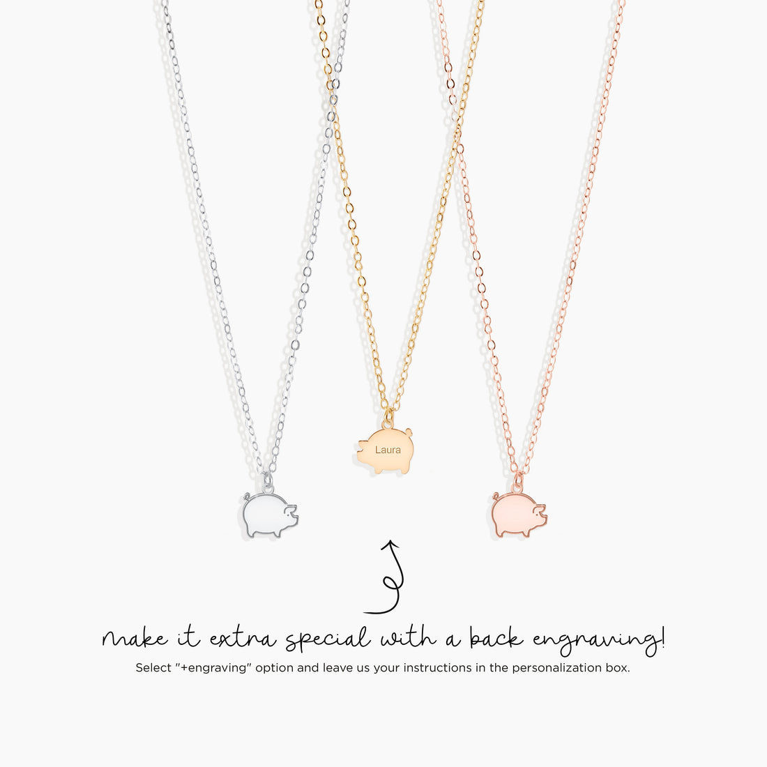 Pig Charm Necklace