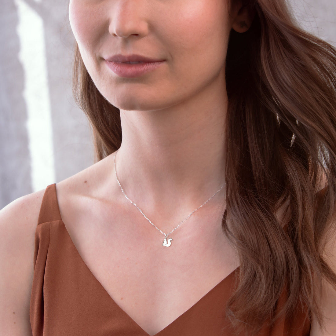 Squirrel Beady Pendant Necklace