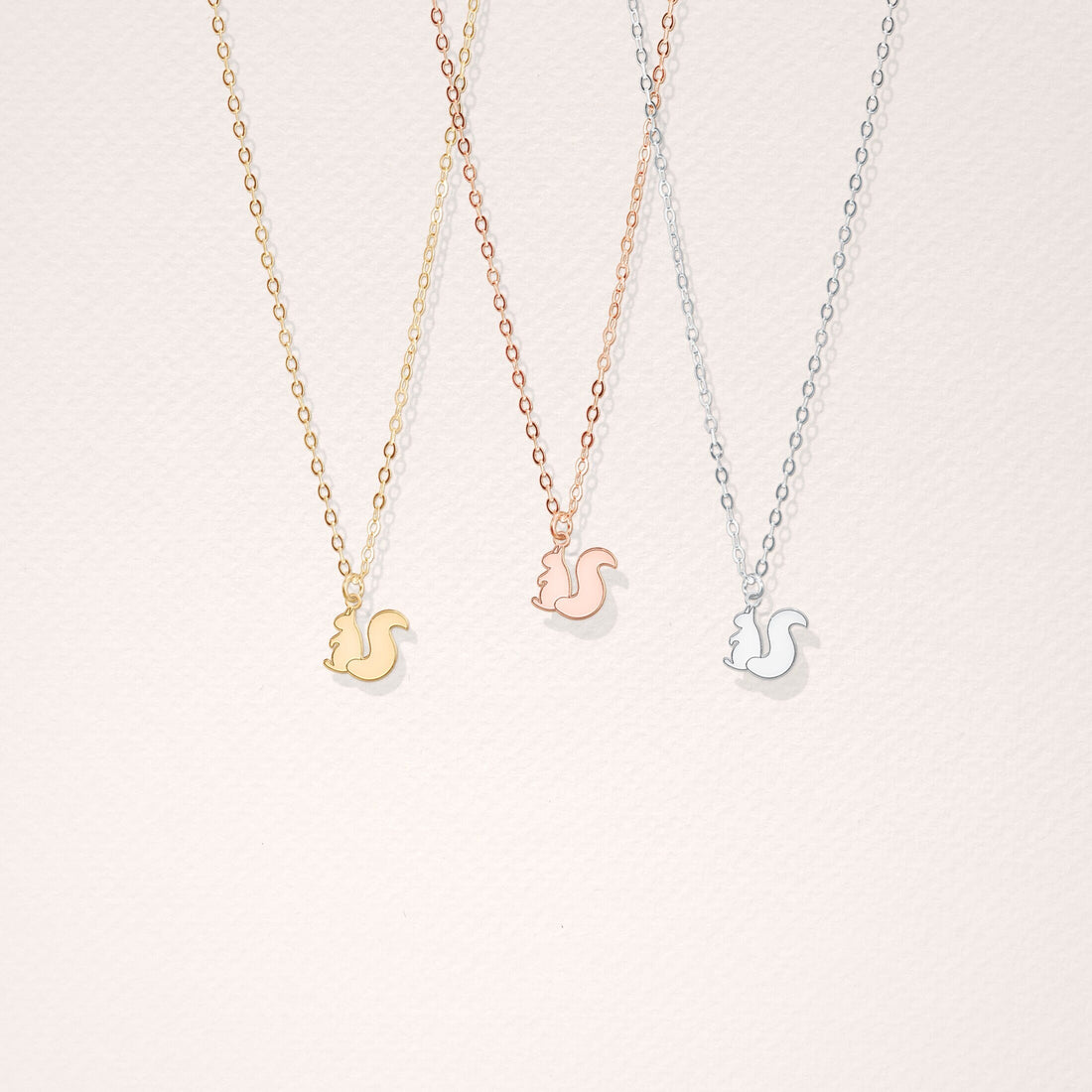 Squirrel Beady Pendant Necklace