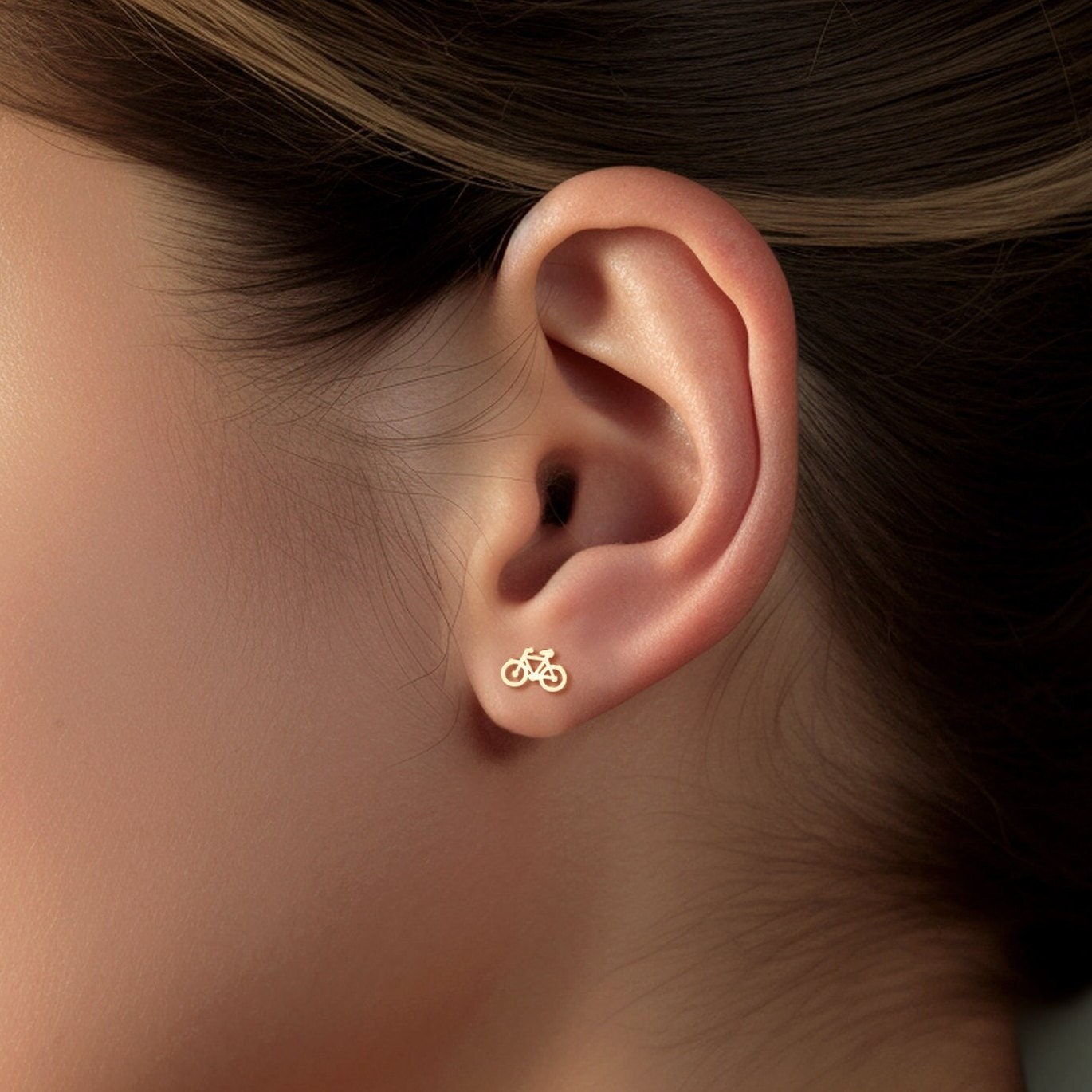 Bicycle Charm Stud Earrings