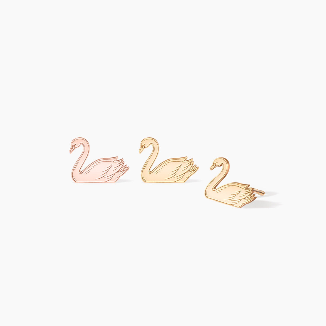 Golden Swan Stud Earrings