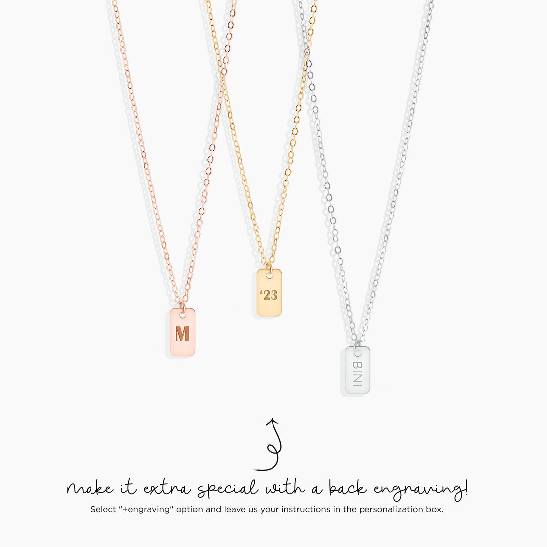 Custom Initial Pendant Tag Necklace