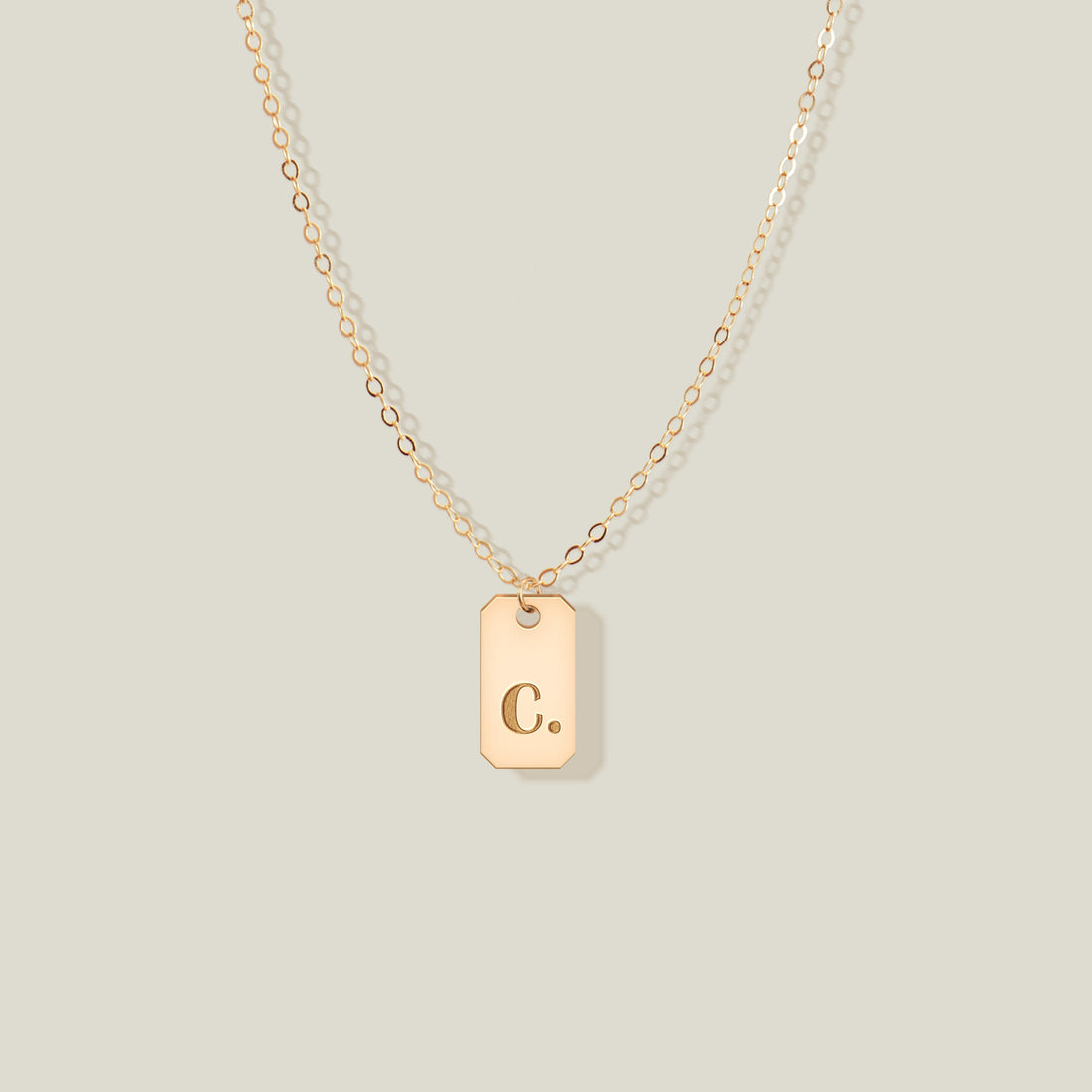 Initial Tag Necklace