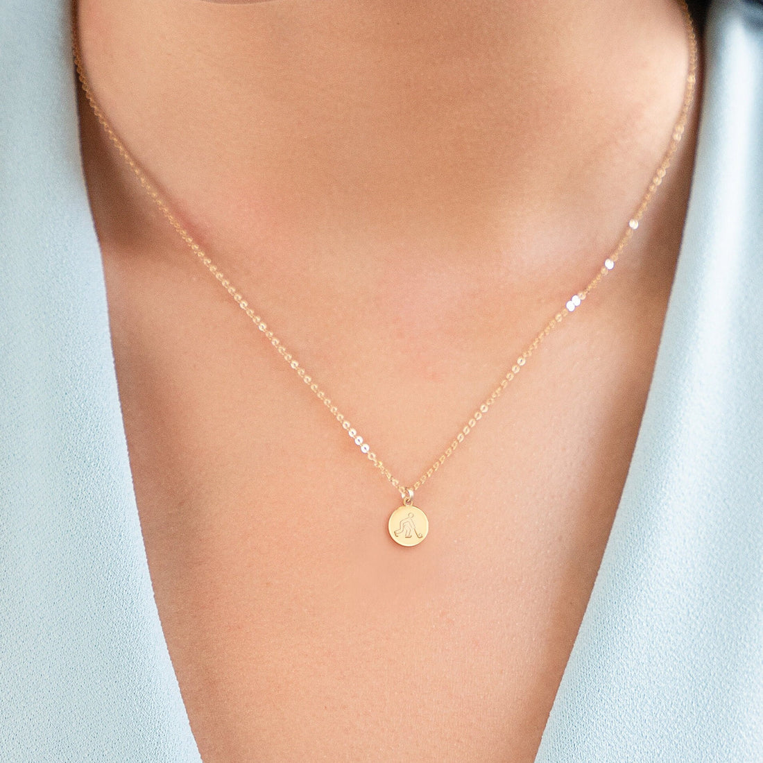 Hockey Player Pendant Necklace