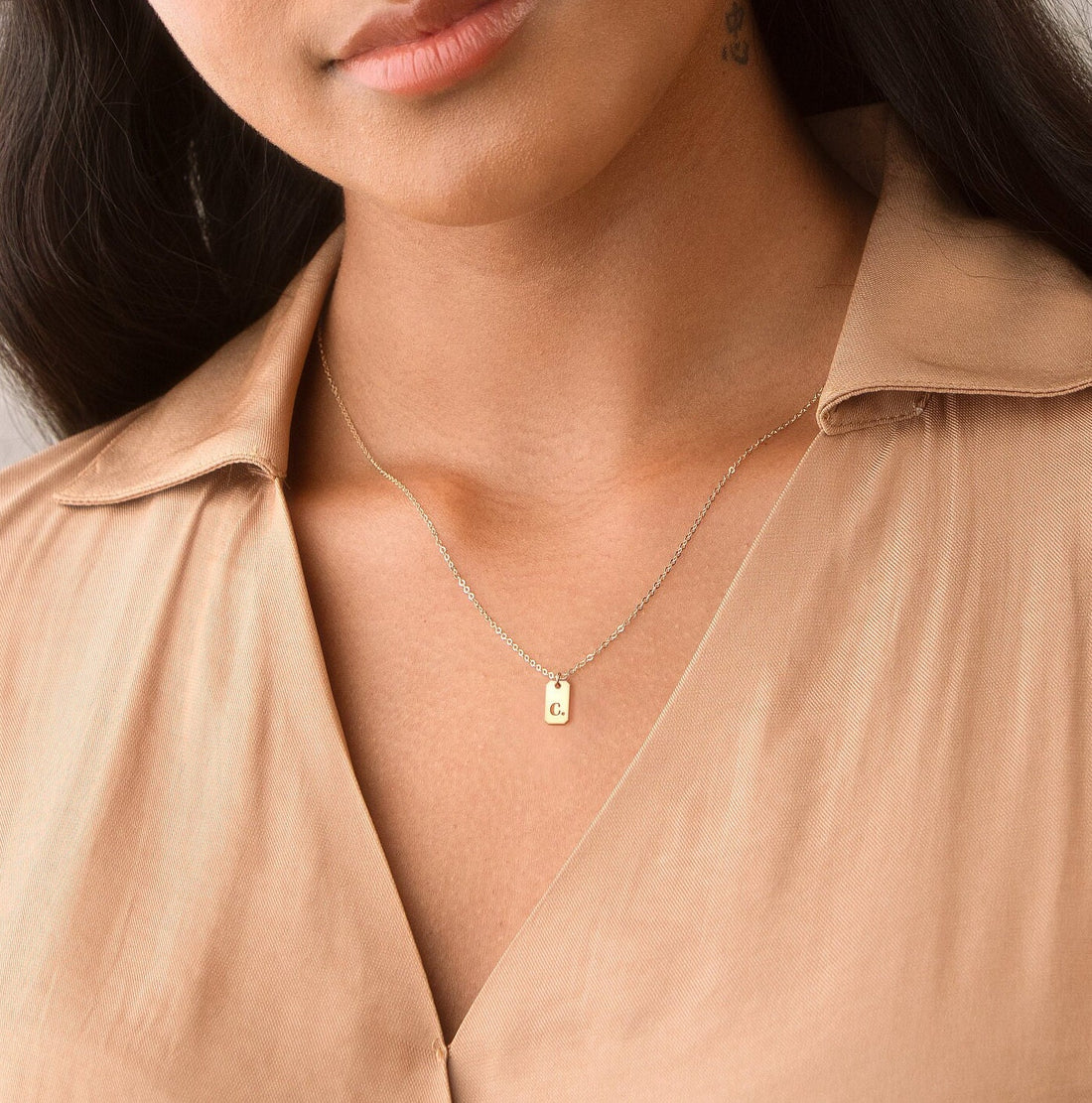Initial Tag Necklace