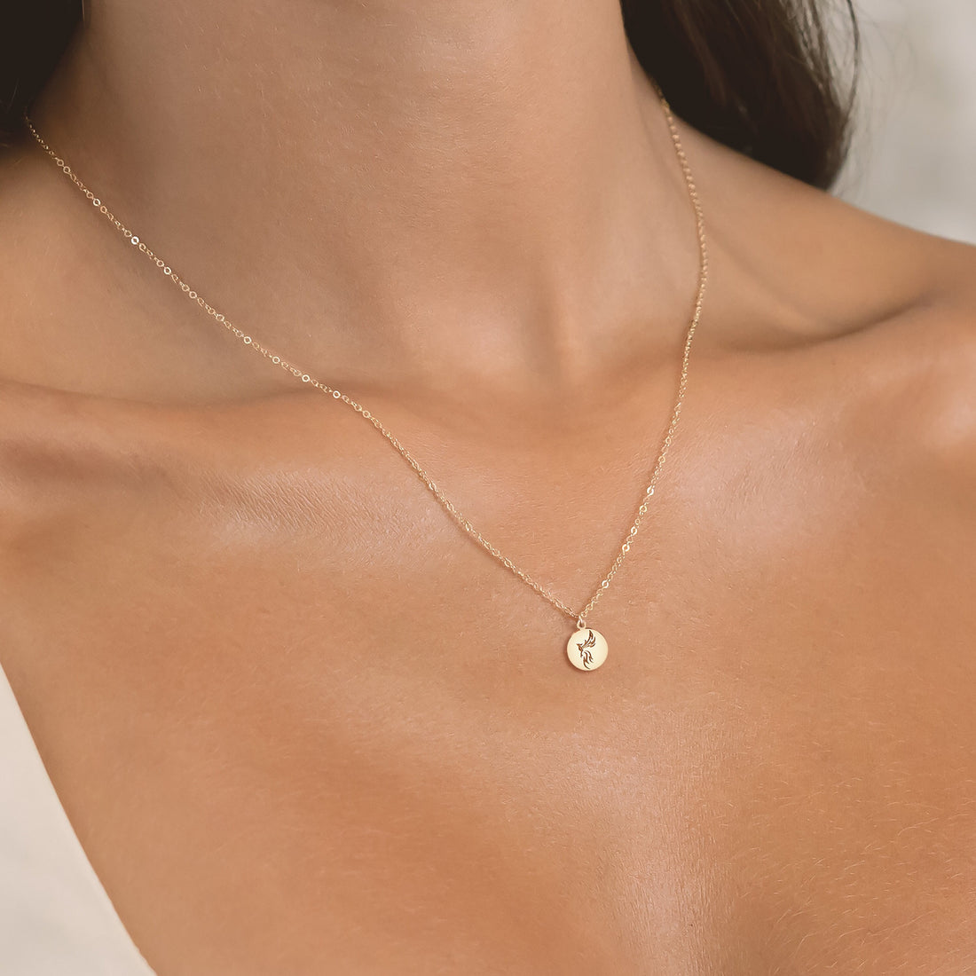 Fiery Phoenix Disc Necklace