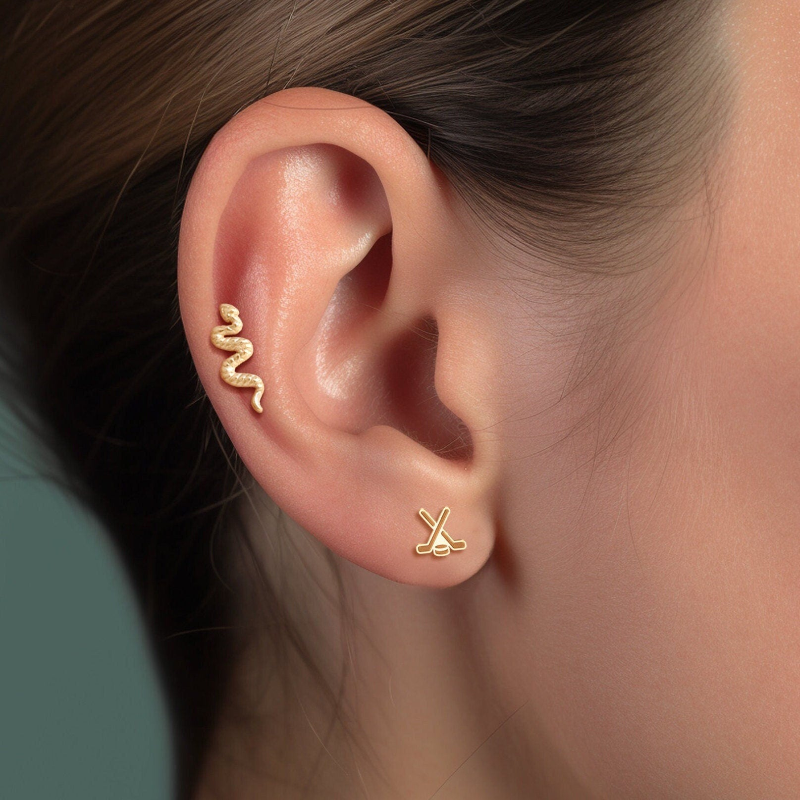 Hockey Sticks Stud Earrings