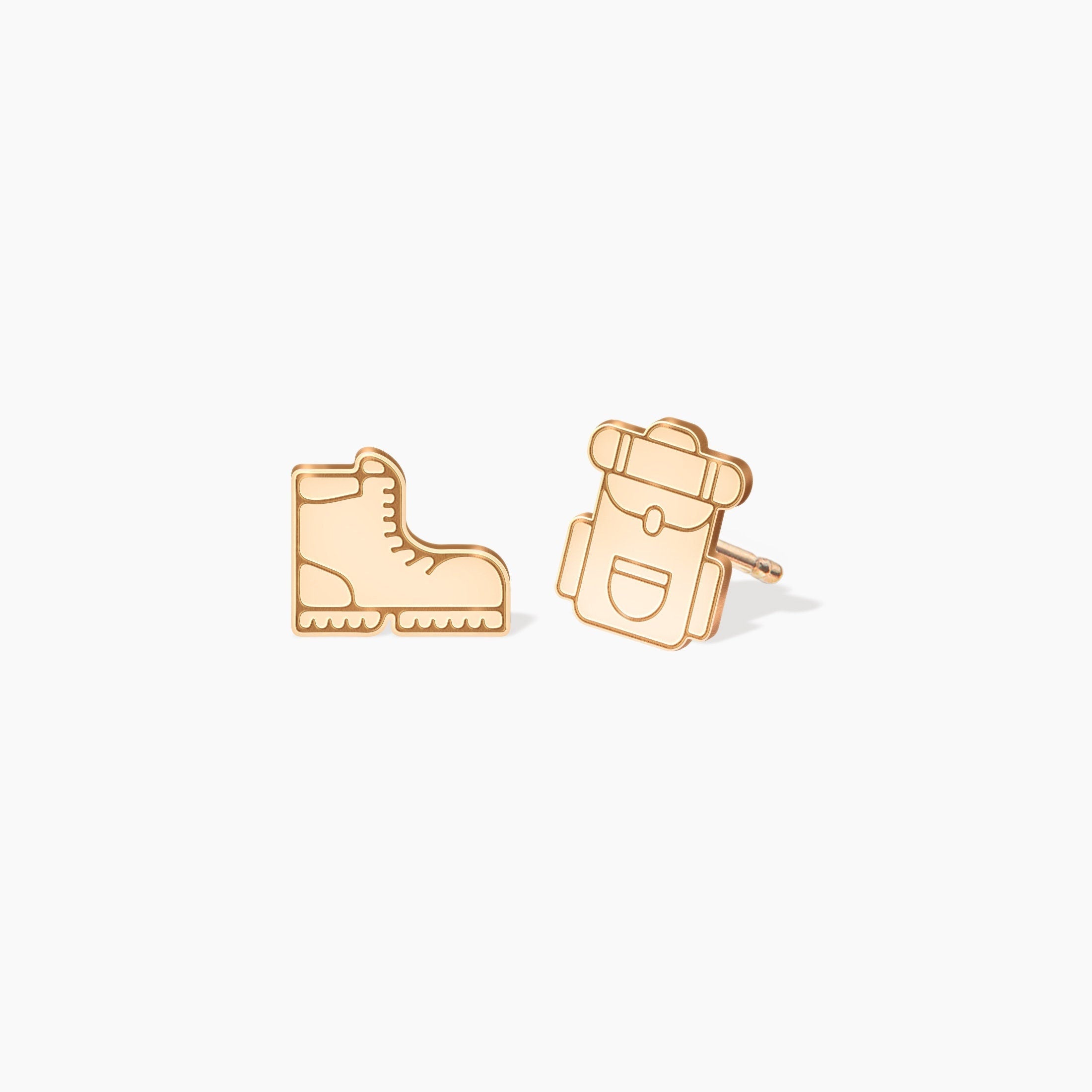 Hiking Boot Backpack Stud Earrings