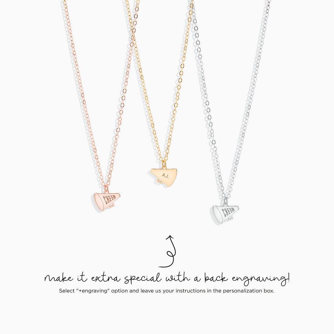Cheer Megaphone Pendant Necklace