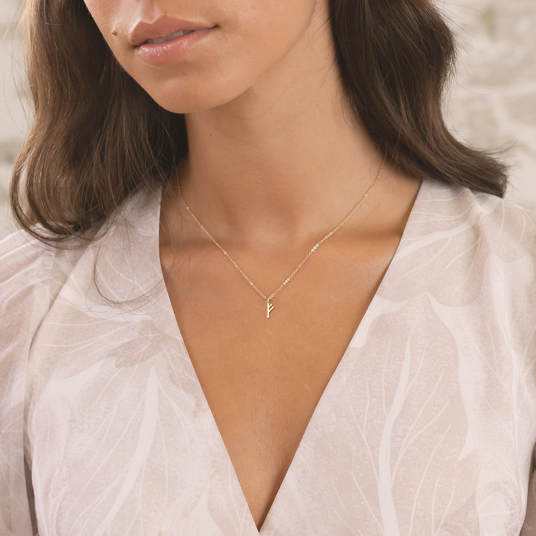 Fehu Rune Pendant Necklace