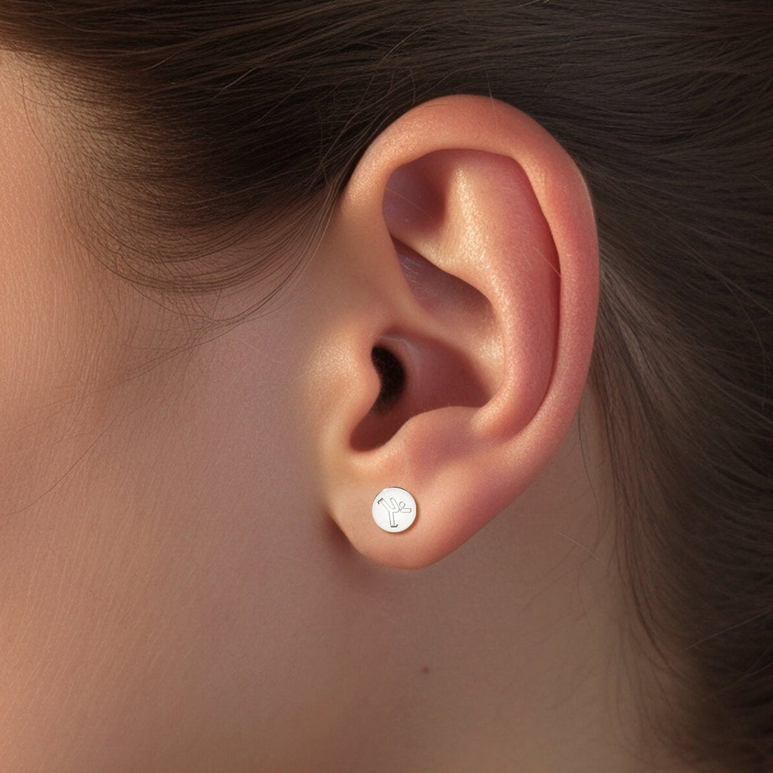 Figure Skater Disc Stud Earrings