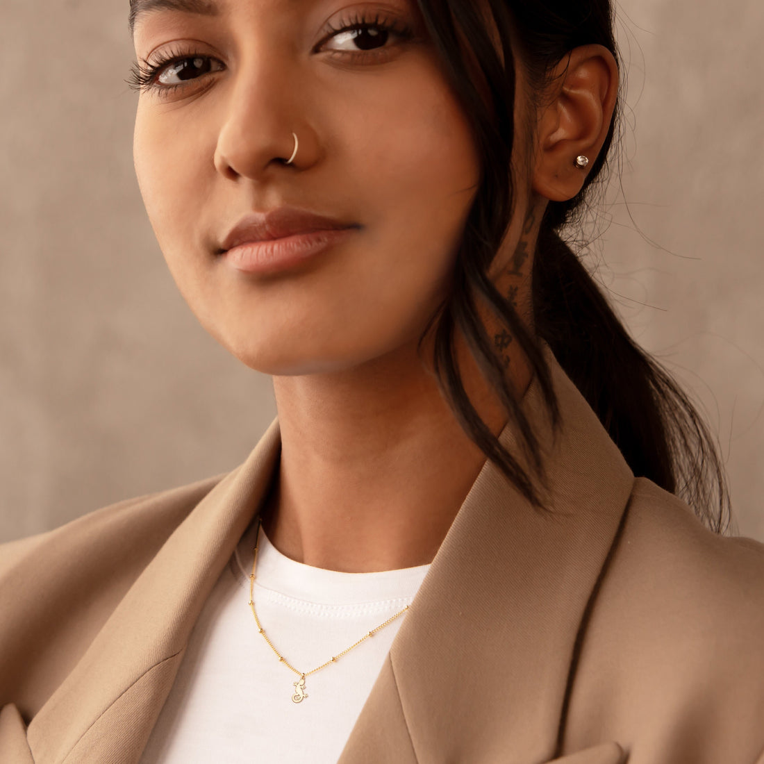 Gecko Charm Beady Necklace