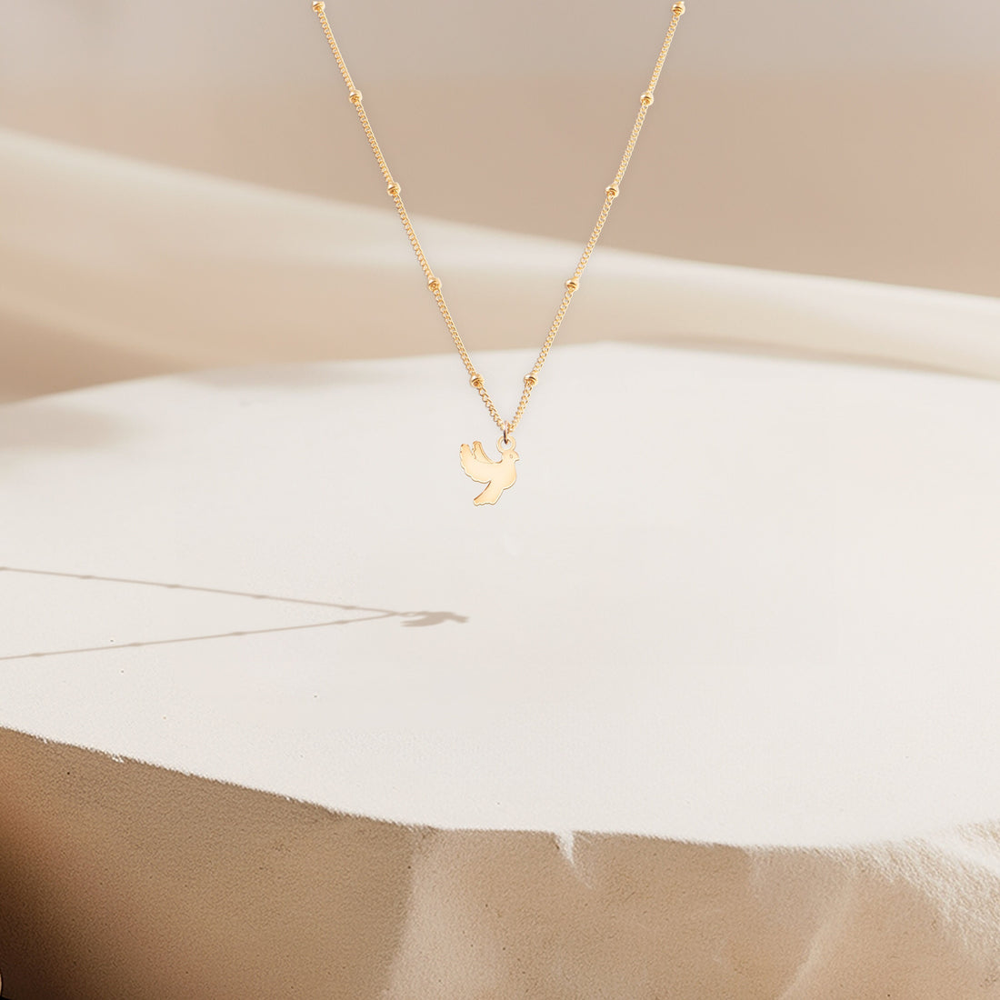 Dove Pendant Beady Necklace