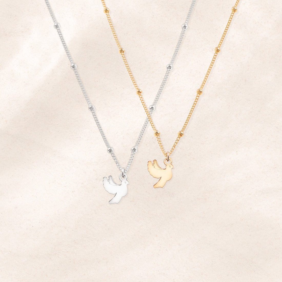 Dove Pendant Beady Necklace